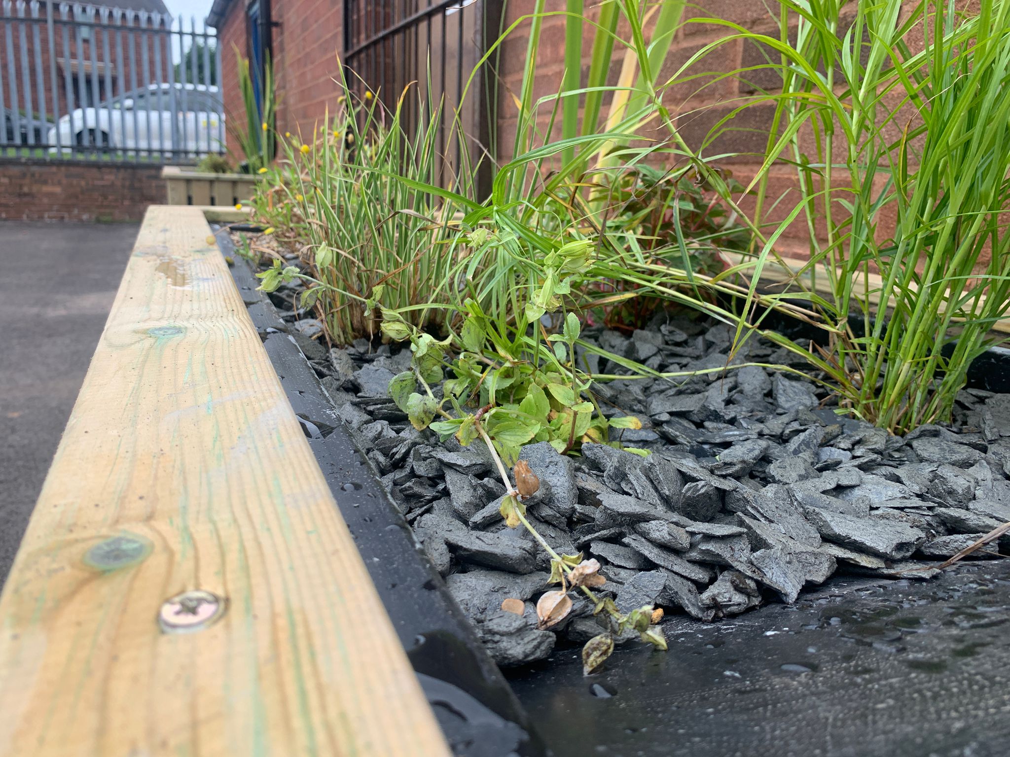 Planters installed as part of works carried out at Festival Court, Cannock